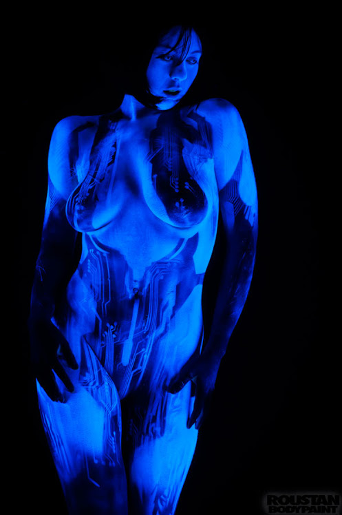 Cosplay Cortana Body Paint 