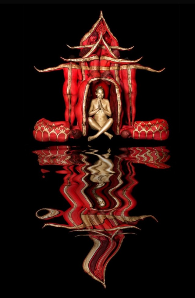 Human Temple Body Painting