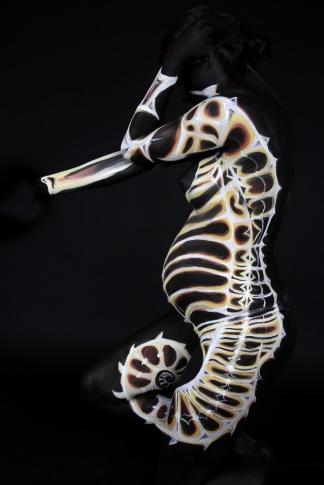 Seahorse Body Painting Gesine Marwedel